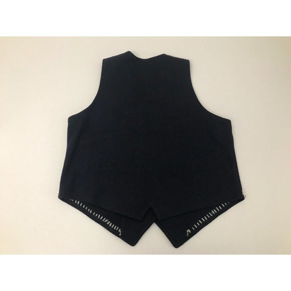 Vintage Solutions Aztec Tribal Native Size L Navy Vest *12 - Picture 5 of 5